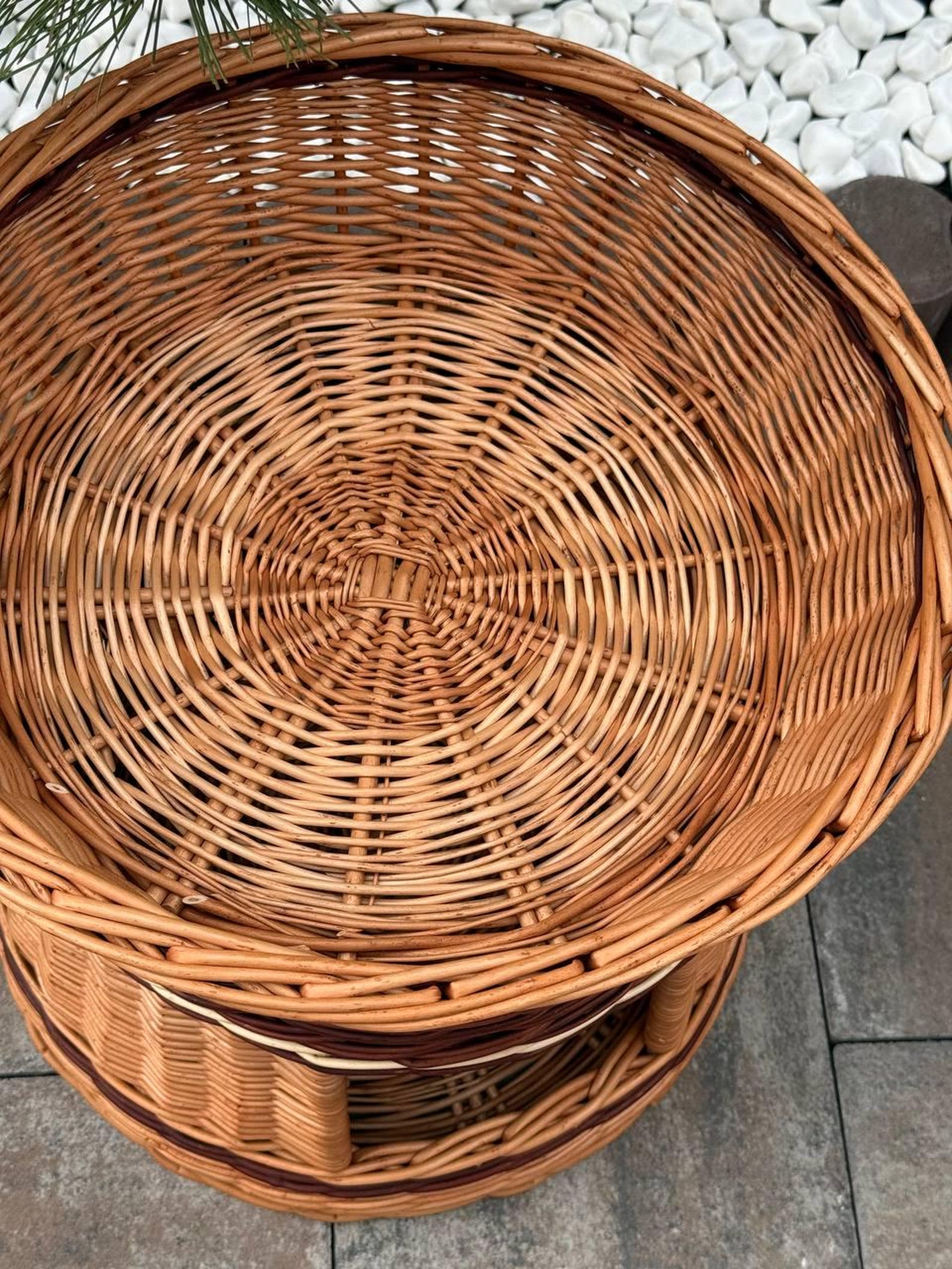 BinkyPaws 2-Tier Natural Wicker Pet Bed & Condo | Handmade in Poland